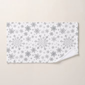 zilveren kerstsnowflakes op winterwit bad handdoek (Handdoek)