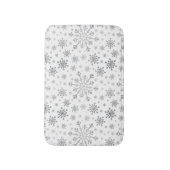 zilveren kerstsnowflakes op winterwit badmat (Voorkant Verticaal)