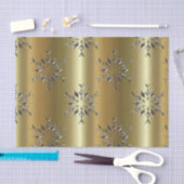 Zilveren kerststerren op goud tissuepapier (Craft)