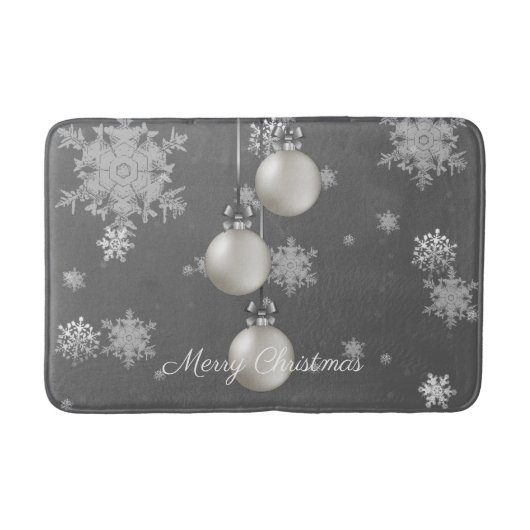 Zilveren kerstversiering Bath Mat (Voorkant)