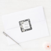 Zilveren kerstversieringsSticker Vierkante Sticker (Envelop)