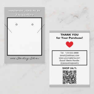Zilveren Ketting Oorbellen Website QR Code Visitekaartje