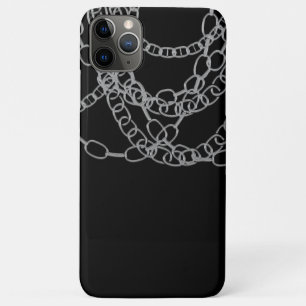 Zilveren Ketting Zwarte Hip Hop Ketting iPhone 11 Pro Max Hoesje