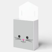 Zilveren Kitty Kat Leuk Dier Gezichtsontwerp Bedankdoosjes (Geopend)