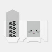 Zilveren Kitty Kat Leuk Dier Gezichtsontwerp Bedankdoosjes (Uitgevouwen)