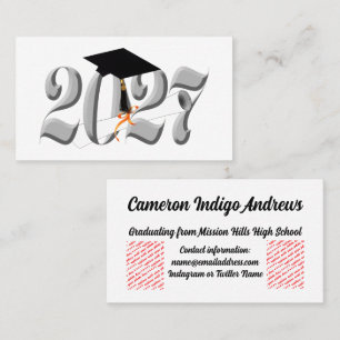 Zilveren Klas van 2027 Afstuderen Visitekaartje