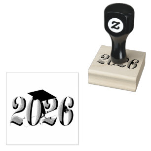 Zilveren Klasse van 2026 Afstuderen Rubberstempel