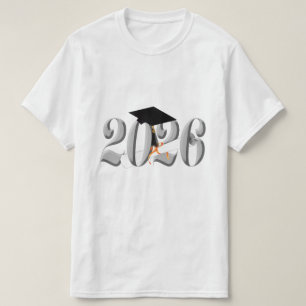 Zilveren Klasse van 2026 Afstuderen T-shirt