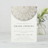 Zilveren Klasse Vol Ornament Mandala Grand Opening Bedankkaart (Staand voorkant)