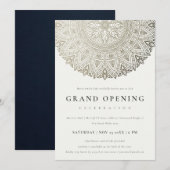 Zilveren Klasse Vol Ornament Mandala Grand Opening Bedankkaart (Voorkant / Achterkant)