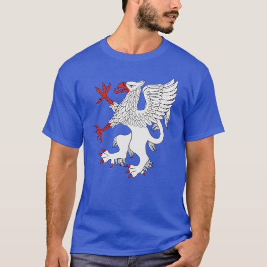 Zilveren klimmende griffioen t-shirt (Voorkant)