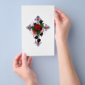 Zilveren Kruis met een Rode Roos Flyer (Hand)