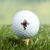 Zilveren Kruis met een Rode Roos Golfballen (Insitu Shirt)