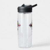 Zilveren Kruis met een Rode Roos Waterfles (Links)