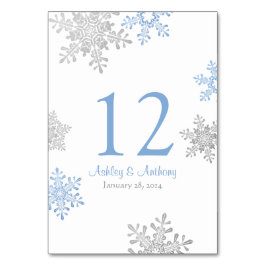 Zilveren Lapis Blauw Wit Sneeuwvlokken Winter Brui Kaart