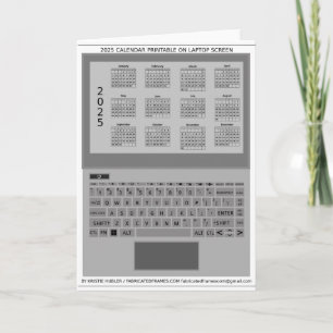 Zilveren laptop toetsenbord 2025 kalender op scher kaart