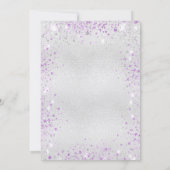 Zilveren lavendel bruiloft kaart (Achterkant)
