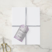 Zilveren lavendel sprankelt hart dank u cadeaulabel (Met Touw)