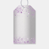 Zilveren lavendel vonken hart dank je cadeaulabel (Achterkant)