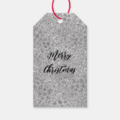 Zilveren Leopard Grijs Meow Kitty Kat Cadeaulabel (Voorkant)