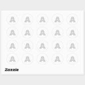 Zilveren letter A Ronde Sticker (Vel)