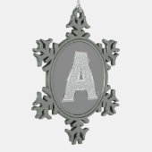 Zilveren letter A Tin Sneeuwvlok Ornament (Links)