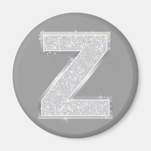 Zilveren letter Z Magneet (Voorkant)