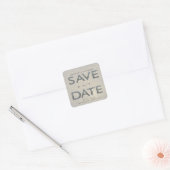 zilveren letters met ons datummonogram vierkante sticker (Envelop)
