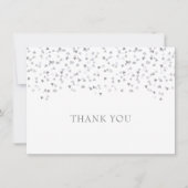 Zilveren Liefdesharten Confetti Bedankkaart (Voorkant)