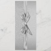 Zilveren lint Elegant Damask Bruiloft Menu (Achterkant)