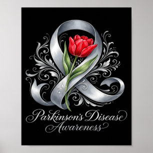 Zilveren lint en voor de ziekte van Parkinson Poster