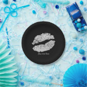 Zilveren Lippen Faux Sparkle Kiss Beauty Make-up P Papieren Bordje (Feest)