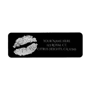 Zilveren Lippen Nep Glans Kus Beauty Make-up Feest Etiket