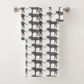 Zilveren luipaard op White Classic Bad Handdoek (Insitu)