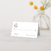 Zilveren Maagd Maria Trouwgevouwen Place Card (Voorkant)