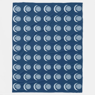 Zilveren Maan Spiraal op donkerblauw Fleece Deken