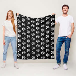 Zilveren Maan Spiraal op zwart Fleece Deken