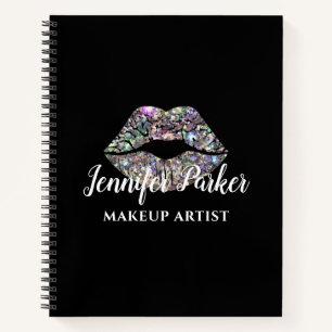 Zilveren MAKE-UP ARTIEST Logo Kiss Naam Notitieboek
