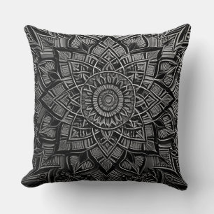 Zilveren Mandala Kussen