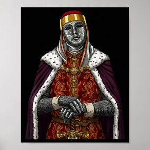 Zilveren Masker Koning Baldwin Iv Gouden Masker Mi Poster