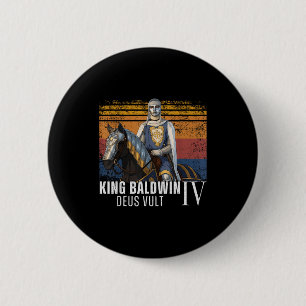 Zilveren Masker Koning Baldwin Iv Gouden Masker Mi Ronde Button 5,7 Cm