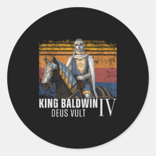 Zilveren Masker Koning Baldwin Iv Gouden Masker Mi Ronde Sticker