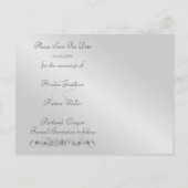 Zilveren Masquerade Zwart Juweel Save The Date Aankondigingskaart (Achterkant)