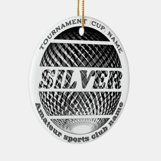 Zilveren medaille, 2e plaats winnaar keramisch ornament (Rechts)