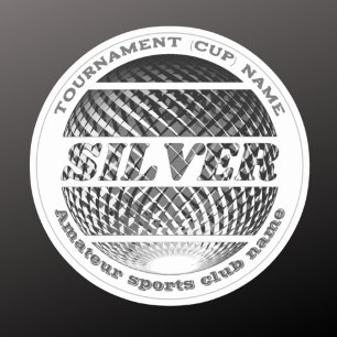 Zilveren medaille 2e plaats winnaar ronde  sticker