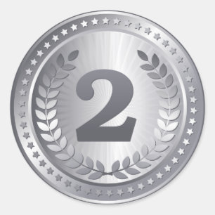 Zilveren medaille 2e plaats winnaar sticker