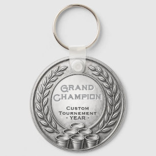 Zilveren Medaille Beer Pong Toernooi Kampioenschap Sleutelhanger