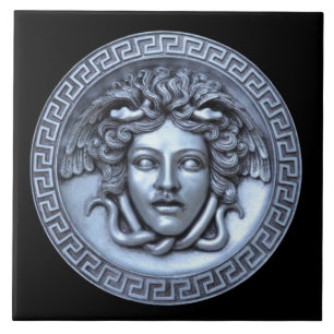 Zilveren Medusa wandtegel Tegeltje
