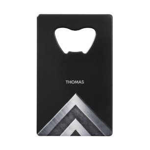 Zilveren Metaal Patroon Monogram Kredietkaart Flessenopener