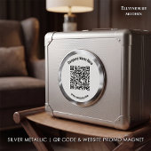 Zilveren Metallic Aangepaste QR-code & Website Pro Magneet